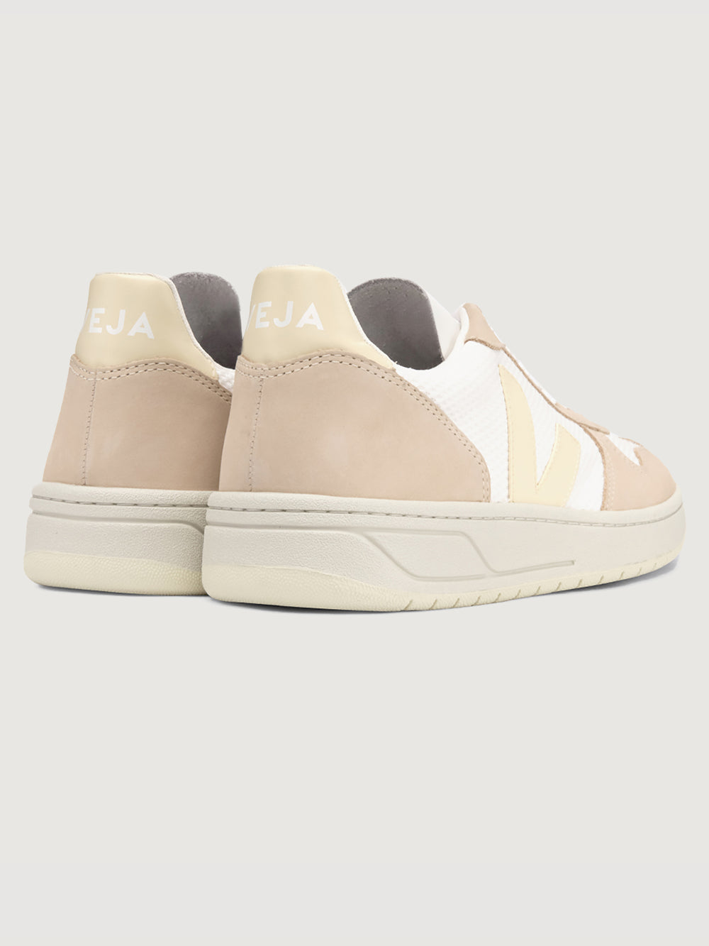 V-10 Sneaker - White-Butter-Almond