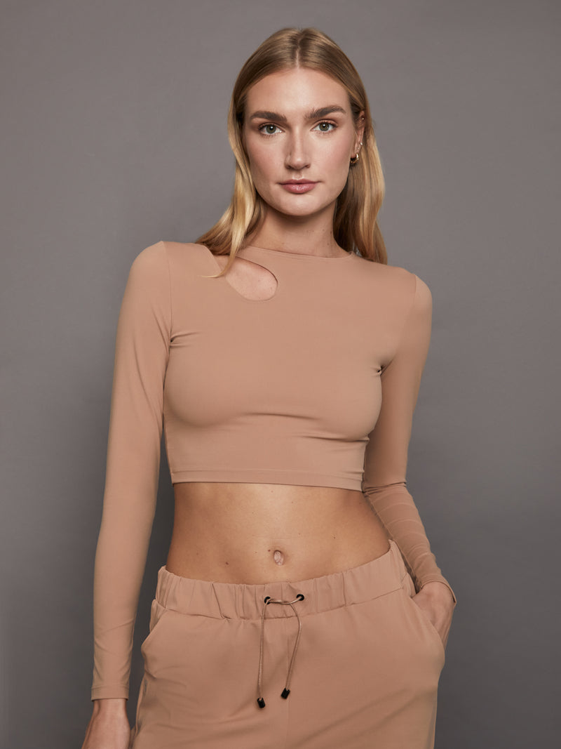 WARM UP TOP LONG SLEEVES - ALMOND