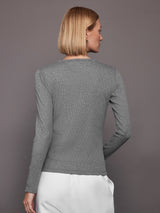 Rivington Ribbed Long Sleeve Top - Grey Heather